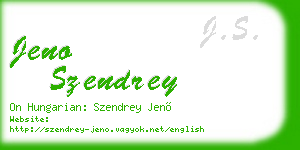jeno szendrey business card