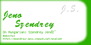 jeno szendrey business card